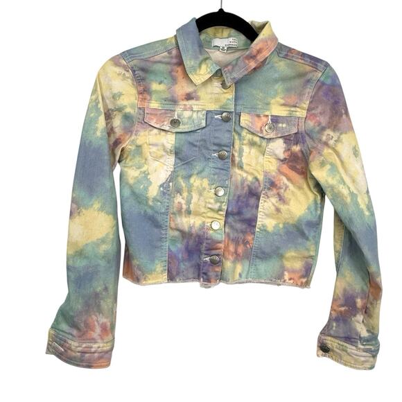 Ten Sixty Sherman Tie Dye Crop Jean Jacket Women Size XS Button Up - Picture 1 of 10
